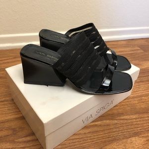 Via Spiga Bold Strap Heeled Sandals